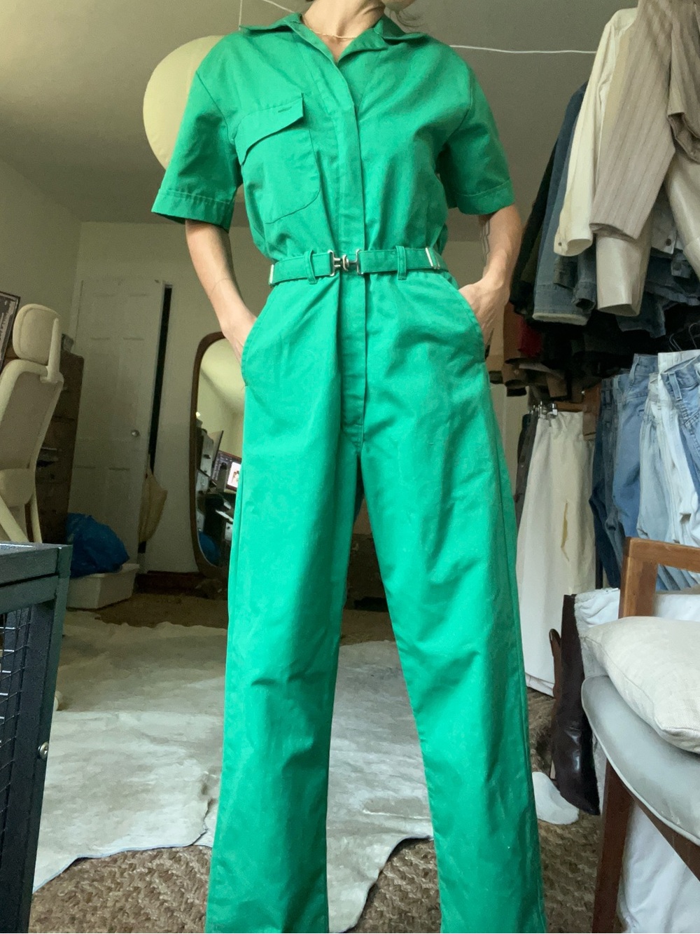 Rare Vintage Topps Green Utility Jumpsuit Coveralls